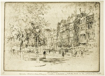 Cheyne Walk, Chelsea by Joseph Pennell