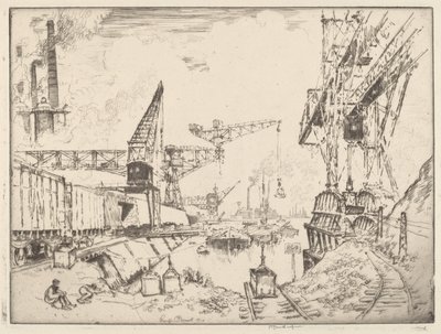 Cranes at Duisburg by Joseph Pennell