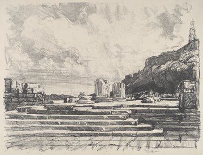 Eleusis, the Pavement of the Temple by Joseph Pennell