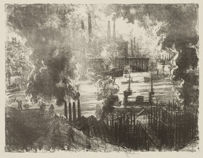 English War Work: Munitions River by Joseph Pennell