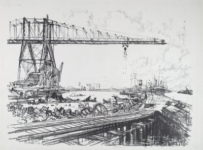 French Canal and American Cranes by Joseph Pennell