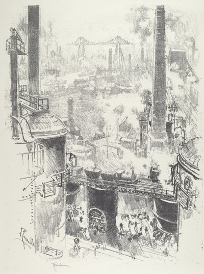 From the Tops of the Furnaces by Joseph Pennell