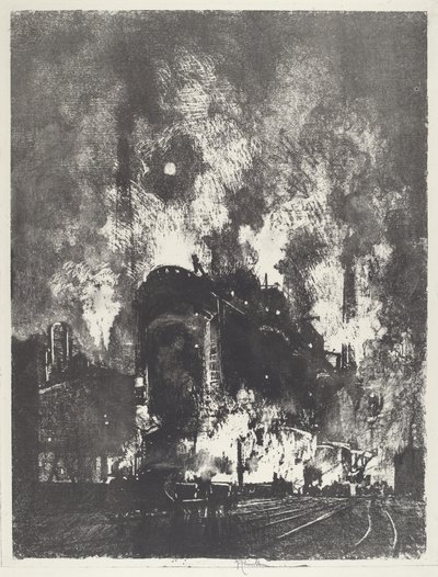 Furnaces at Night by Joseph Pennell