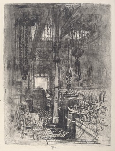 Gun Pit, No.II, 1917 by Joseph Pennell