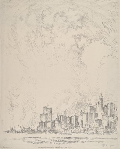 New York from Brooklyn by Joseph Pennell