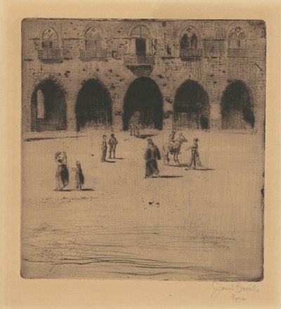 Plazza del Comune, Pistoia by Joseph Pennell