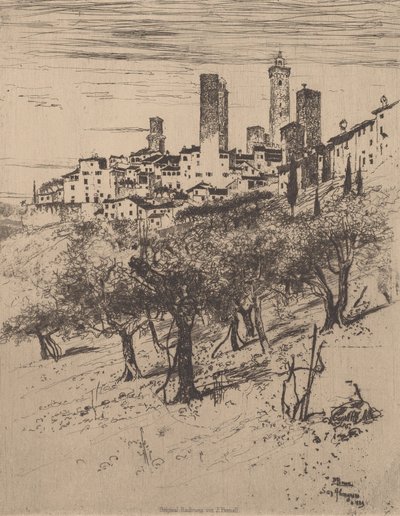 San Gimignano by Joseph Pennell