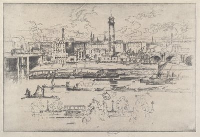 Shot Tower between the Bridges by Joseph Pennell