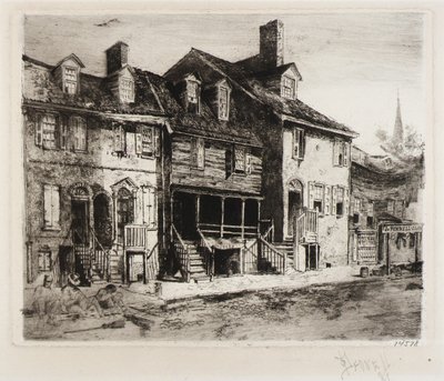 Street Sweepers, Old Houses by Joseph Pennell