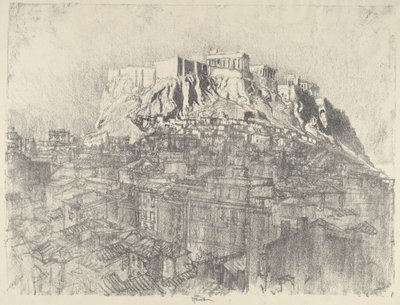 Sunrise over the Acropolis by Joseph Pennell