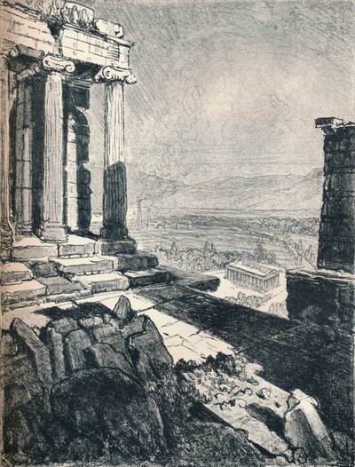 Temple of Theseus from the Acropolis, c1913 by Joseph Pennell