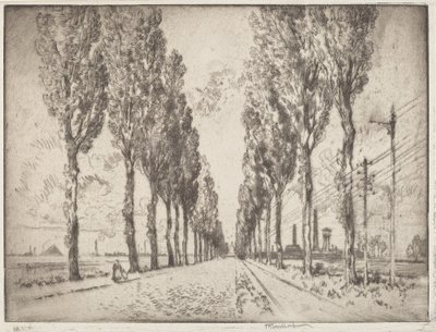 The Avenue, Valenciennes by Joseph Pennell