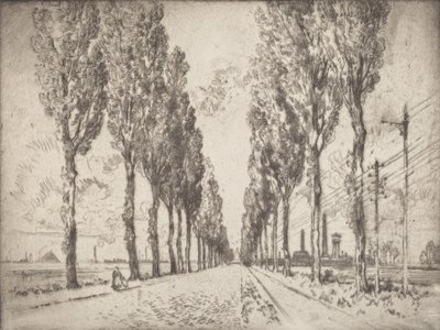 The Avenue, Valenciennes, 1910 by Joseph Pennell