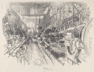 The Biggest Lathe in the World by Joseph Pennell