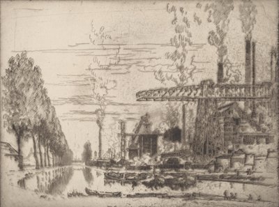The Brussels Canal, A Modern Hobbema, 1910 by Joseph Pennell