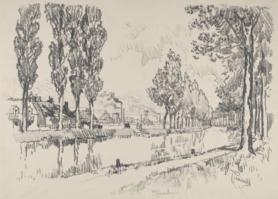 The Canal at Blanzy, France by Joseph Pennell