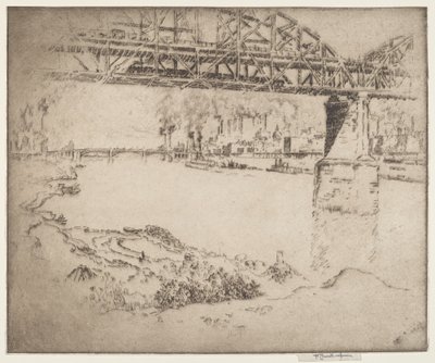 The City Bridge, St. Louis by Joseph Pennell
