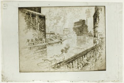 The Grain Elevators, Chicago by Joseph Pennell