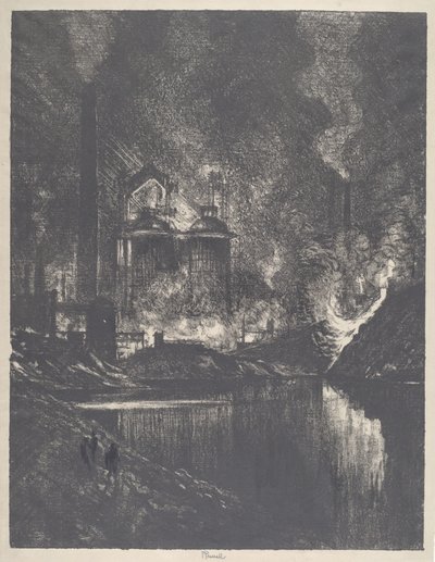The Lake of Fire, Charleroi by Joseph Pennell