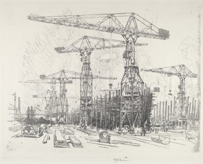 The Old Shipyard by Joseph Pennell