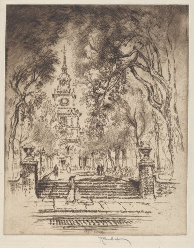 The Square, Independence Square, Philadelphia by Joseph Pennell