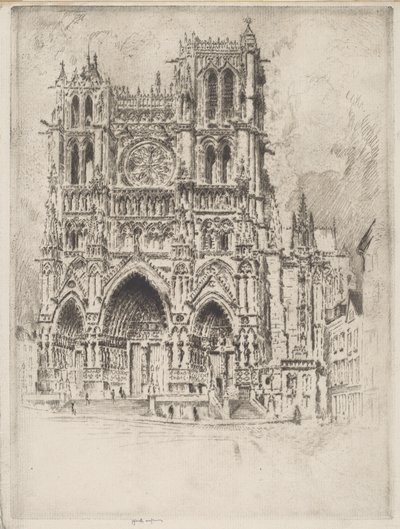 The West Front, Amiens by Joseph Pennell