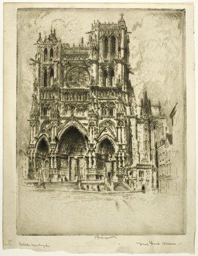 The West Front, Amiens by Joseph Pennell