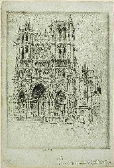 The West Front, Amiens by Joseph Pennell