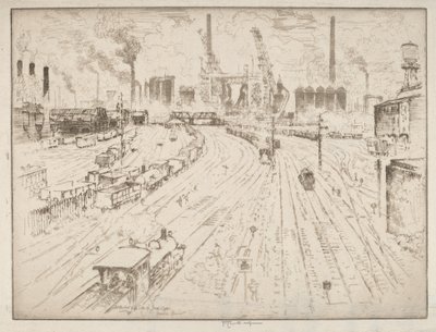 Tracks, Oberhausen by Joseph Pennell