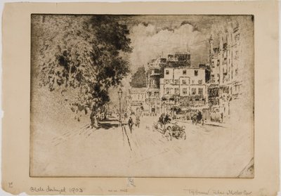 Tyburn, The Motor Car by Joseph Pennell