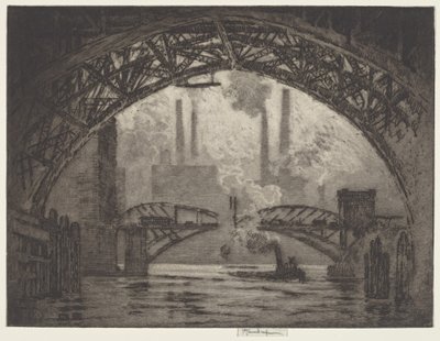 Under the Bridges, Chicago by Joseph Pennell