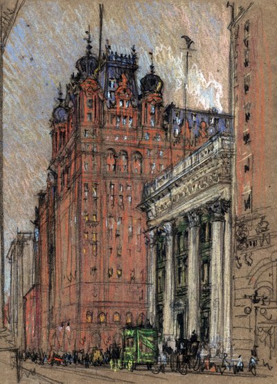 Waldorf Astoria Hotel by Joseph Pennell