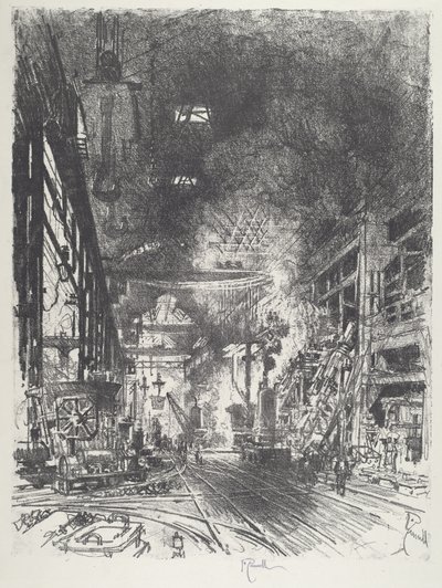 Within the Furnaces, 1916 by Joseph Pennell