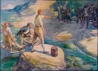 Natives Gathered Round Them by Joseph Ratcliffe Skelton
