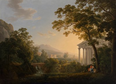 Ideal Landscape with Temple Buildings by Joseph Rebell