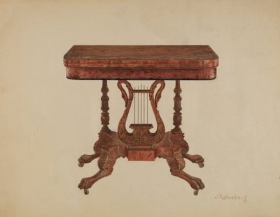 Table Lyre Pedestal, 1936 by Joseph Rothenberg
