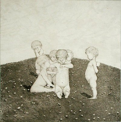 Cherubs Playing in a Meadow by Joseph Uhl