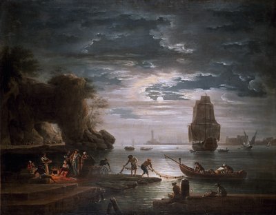 Coastal Scene (The Night) by Claude Joseph Vernet
