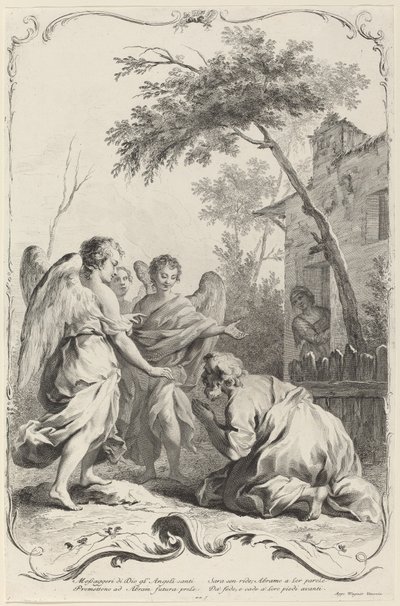 Abraham Kneeling before the Three Angels by Joseph Wagner