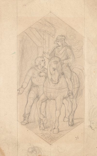 Rider and Man on Foot by Joseph von Fuhrich