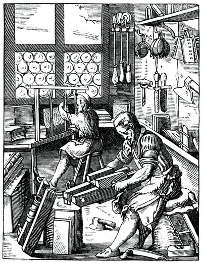 Bookbinders, 16th century by Jost Amman