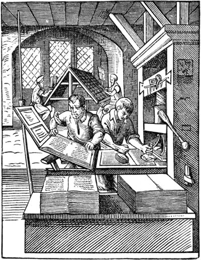 The Printers Workshop, 1568 by Jost Amman