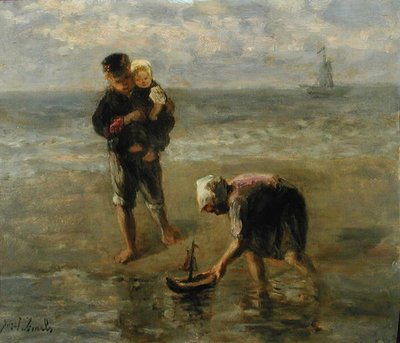 Launching the Boat by Jozef  Israels