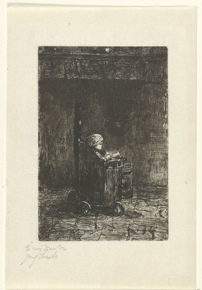 Child in the High Chair by Jozef Israëls (signed by artist)