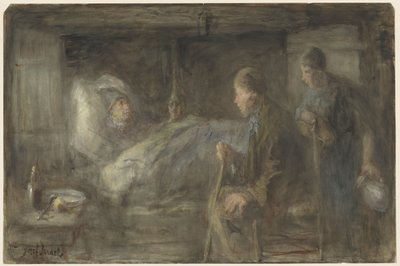 The Sick Neighbor by Jozef Israëls