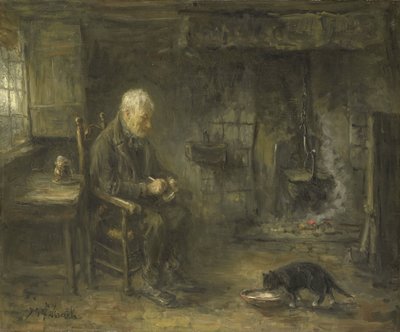 Interior of a Peasant Hut by Jozef Israëls