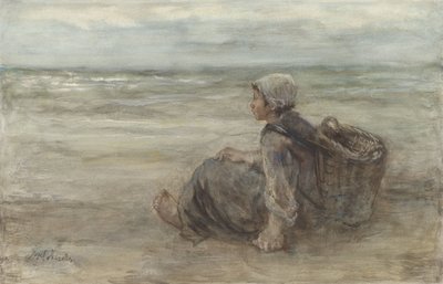 Fisher Girl on the Beach by Jozef Israëls