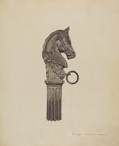 Horse Head Hitching Post by Jr. Ernest A. Towers