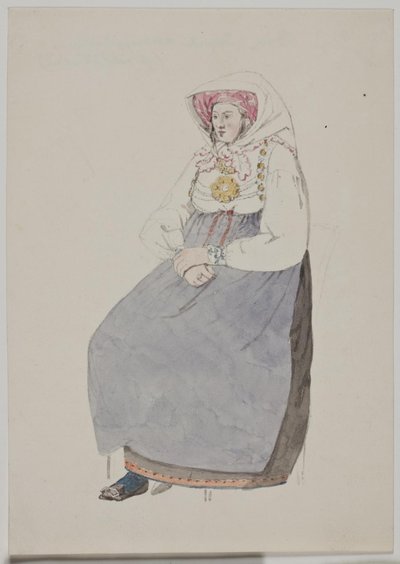 Seated Woman in Local Costume by Jørgen Roed