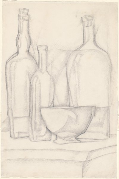 Bottles and Bowl by Juan Gris